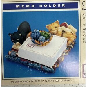 Figi Graphics Cat Mouse Memo Holder Paper Weight‎ & Note Cube